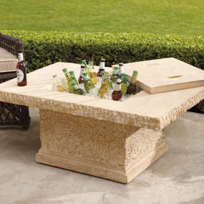 Fauxstone Outdoor Coffee Table and Beverage Tub Frontgate