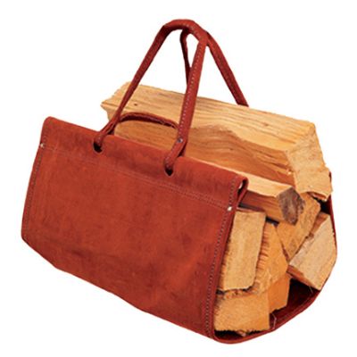 Brown Leather Log Carrier Frontgate