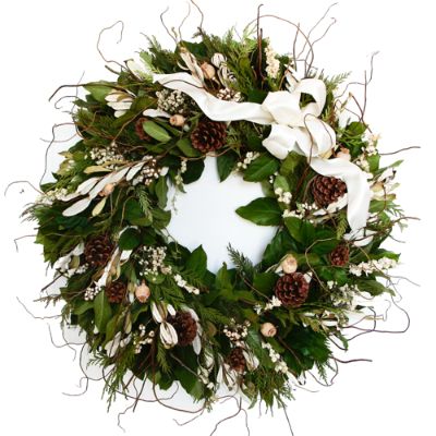 Winter White Fresh Christmas Wreath Frontgate