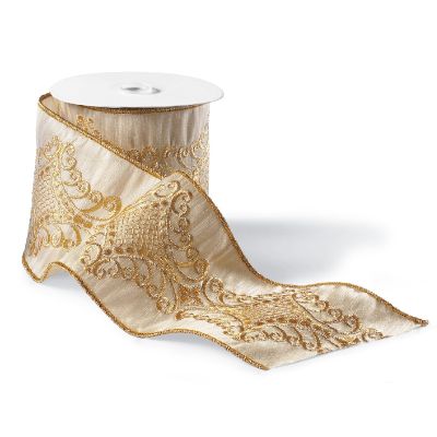 Embroidered Ivory Ribbon Frontgate