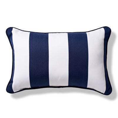 Cabana Stripe Navy Outdoor Lumbar Pillow Frontgate