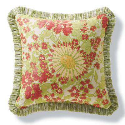 Brookside Rose Outdoor Pillow with Fringe Frontgate
