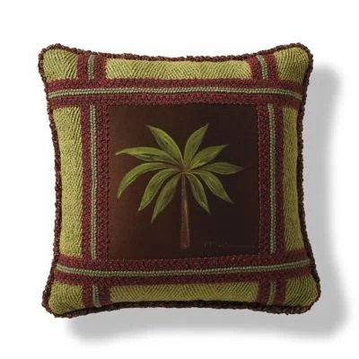 Tahiti HandPainted Palm Tree Throw Pillow Frontgate