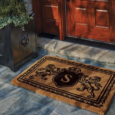 Lion Crest Monogram Door Mat Frontgate