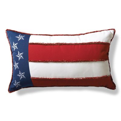 American Flag Embroidered Outdoor Lumbar Pillow Frontgate