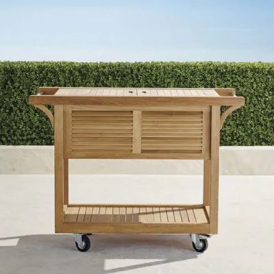 Teak Bar Cart with Beverage Tub Frontgate