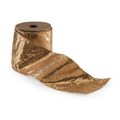 Solid Gold Sequin on Satin Ribbon Frontgate