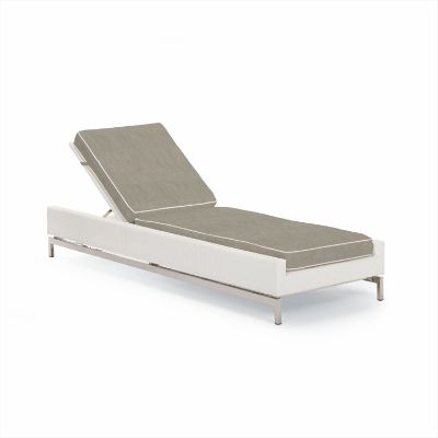 Metropolitan Chaise Lounge with Cushions in White Finish Frontgate