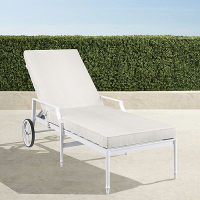 Grayson Chaise Lounge with Cushions in White Finish Frontgate