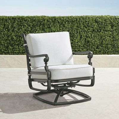 Carlisle Swivel Lounge Chair with Cushions in Slate Finish Frontgate