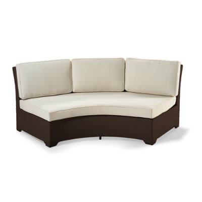 Palermo Armless Curved Sofa with Cushions in Bronze Finish Frontgate