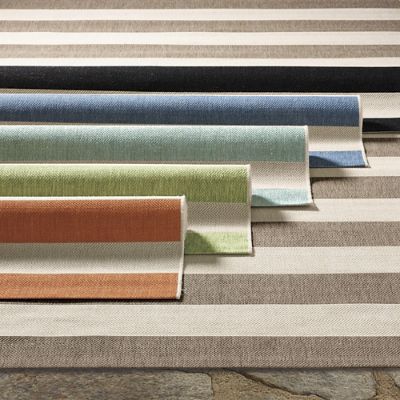 Resort Stripe Outdoor Area Rug Frontgate