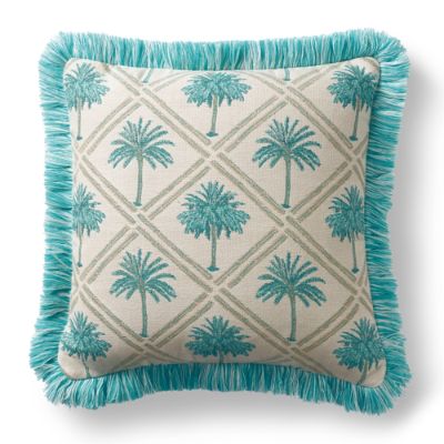 West Bay Palm Aruba Outdoor Pillow with Fringe Frontgate