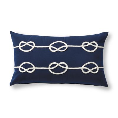 Knotted Rope Navy Outdoor Lumbar Pillow Frontgate
