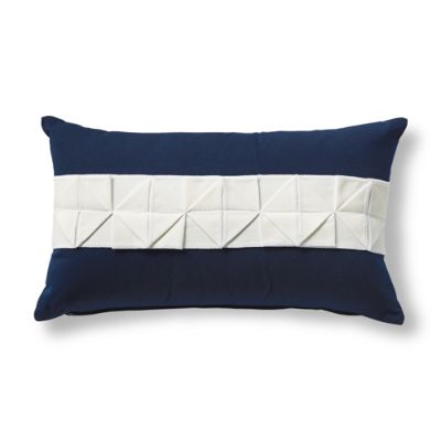 Nautical Ribbon Navy Outdoor Lumbar Pillow Frontgate