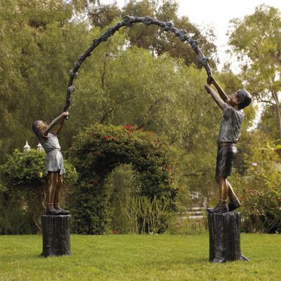 Jump Rope Arbor Bronze Sculpture Frontgate