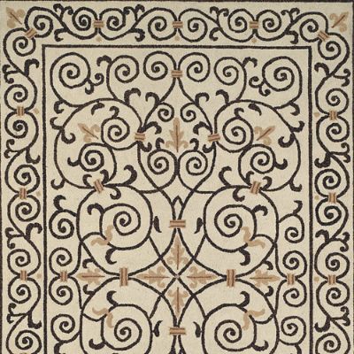 Fleur de Lis Wool Area Rug Frontgate