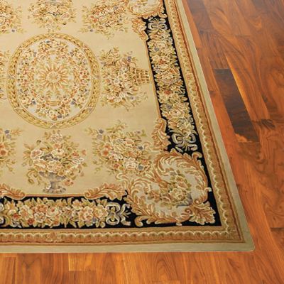 French Floral WoolandSilk Area Rug Frontgate