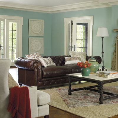 Barrow Chesterfield Leather Furniture Collection Frontgate