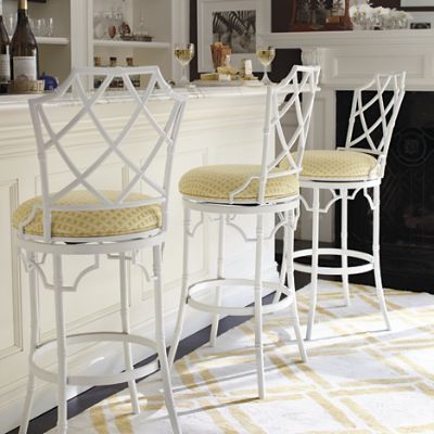 Terra Bamboo Swivel Bar and Counter Stools Frontgate