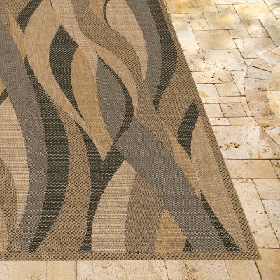 Seascape Outdoor Rug in Natural & Black Frontgate
