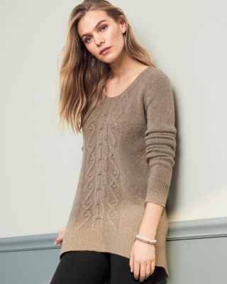 Cashmere Cabled HighLow Sweater Hill