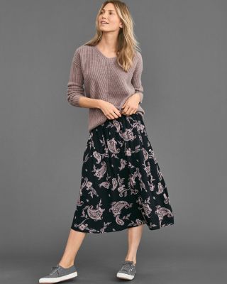 PocketDetail Crêpe Midi Skirt Hill