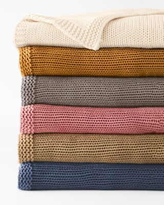 Cotton ChunkyKnit Throw and Pillow Cover Hill