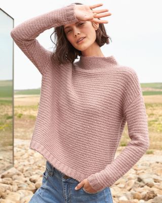 CashmereBlend Bouclé Cropped Sweater Hill