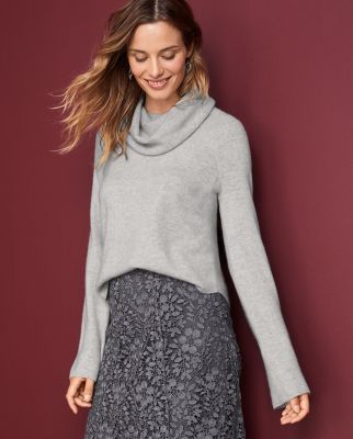 Cashmere Cropped CowlNeck Sweater Hill