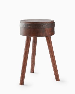 Vintage Wooden Accent Stool Hill