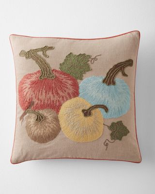 Embroidered Pumpkin Pillow Hill