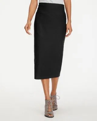 EILEEN FISHER StretchCrepe Slim Midi Skirt Regular Hill