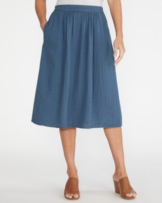 Velvet by Graham & Spencer Fallon Cotton Gauze Midi Skirt Hill