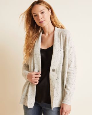 RecycledCashmere OneButton Cardigan Hill