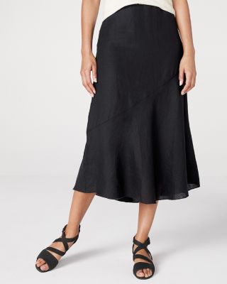 EILEEN FISHER OrganicHandkerchiefLinen Flared Skirt Hill