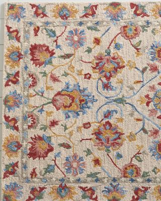 Company C Charlotte Floral Hooked Wool Rug Hill