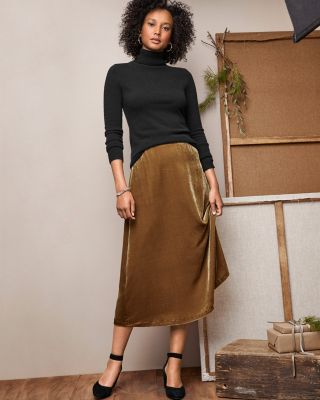 Velvet Midi Skirt Hill