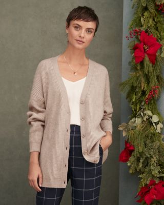 Oversized Cashmere Boyfriend Cardigan Hill