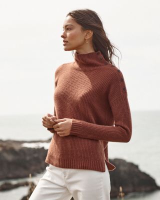 RecycledCashmere Button Turtleneck Sweater Hill