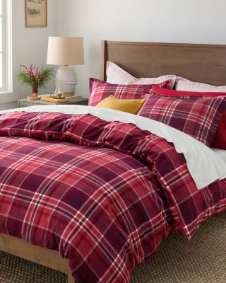 Plaid Cozy OrganicCotton Flannel Duvet Cover Hill