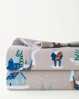 Wintertime Gnomes OrganicCotton Flannel Sheet Set Hill