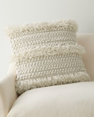 Dash & Albert Ivory Fringe IndoorOutdoor Pillow Hill