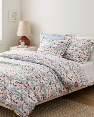 Snowy Sleigh Ride OrganicCotton Flannel Duvet Cover Hill