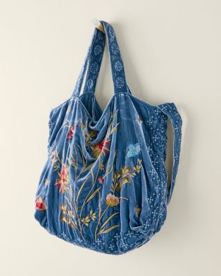 Johnny Was Aria Velvet Tote Bag Hill