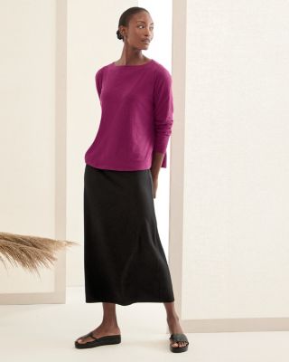 EILEEN FISHER StretchJersey Midi Skirt Hill