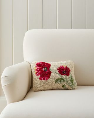 Poppy Hooked Wool Pillow Hill