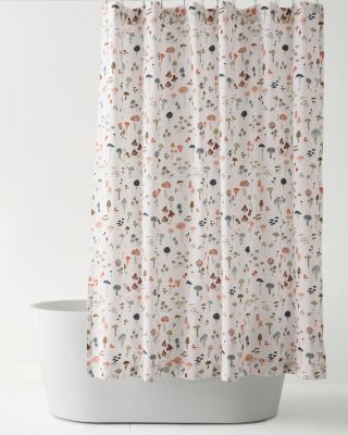 Mushroom OrganicCotton Percale Shower Curtain Hill
