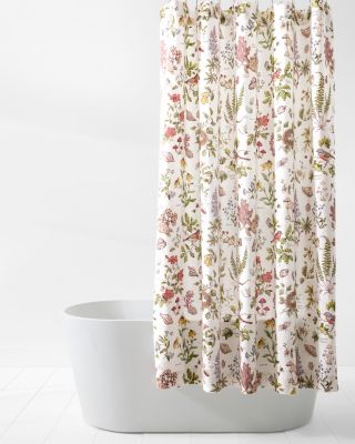 Botanical Garden RelaxedLinen Shower Curtain Hill