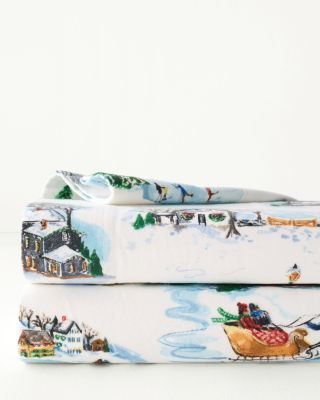 Home for the Holidays OrganicCotton Flannel Duvet Cover Hill